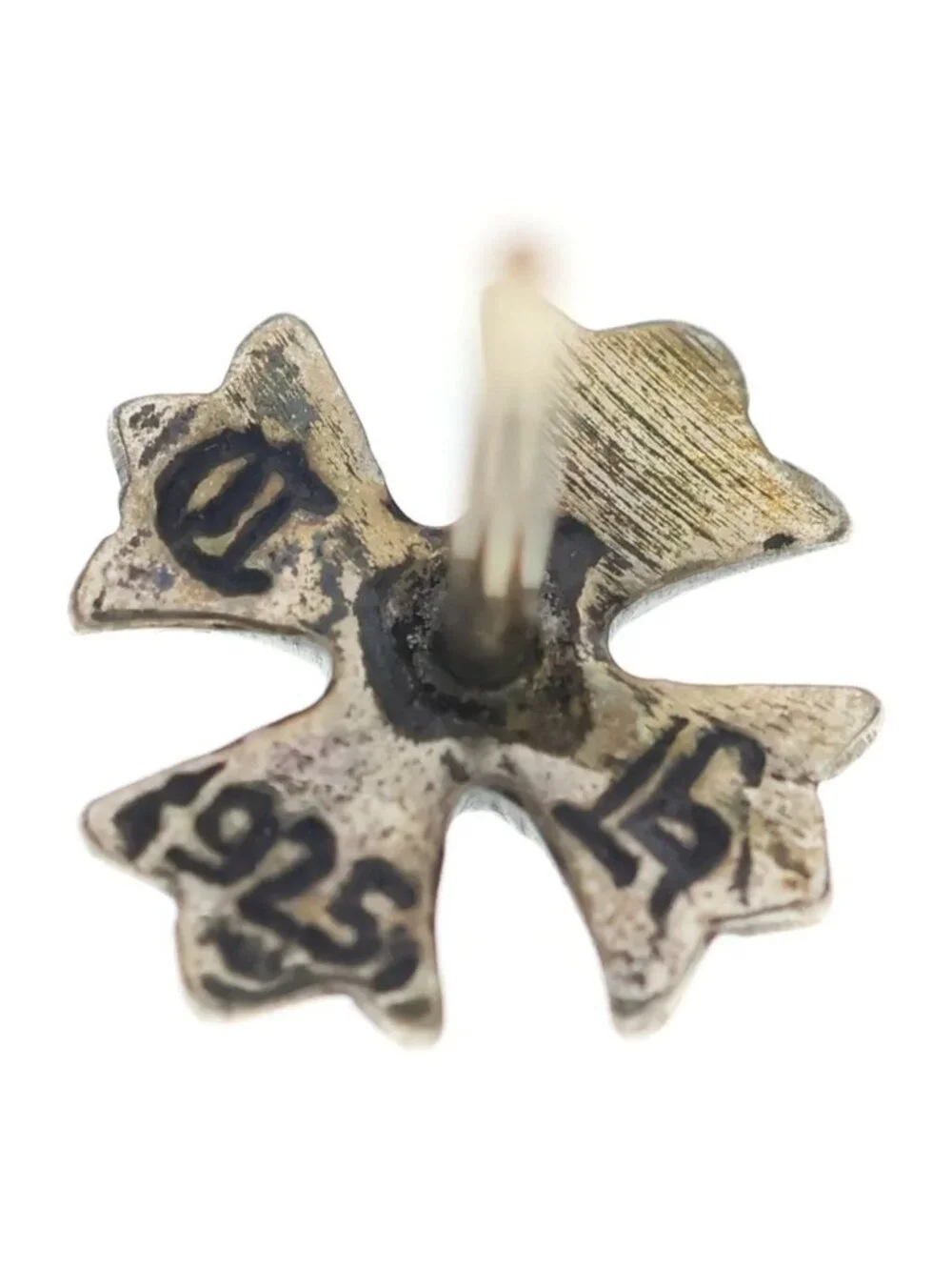 Chrome Hearts No2 CH Pls CH Plus Stud Earrings Silver